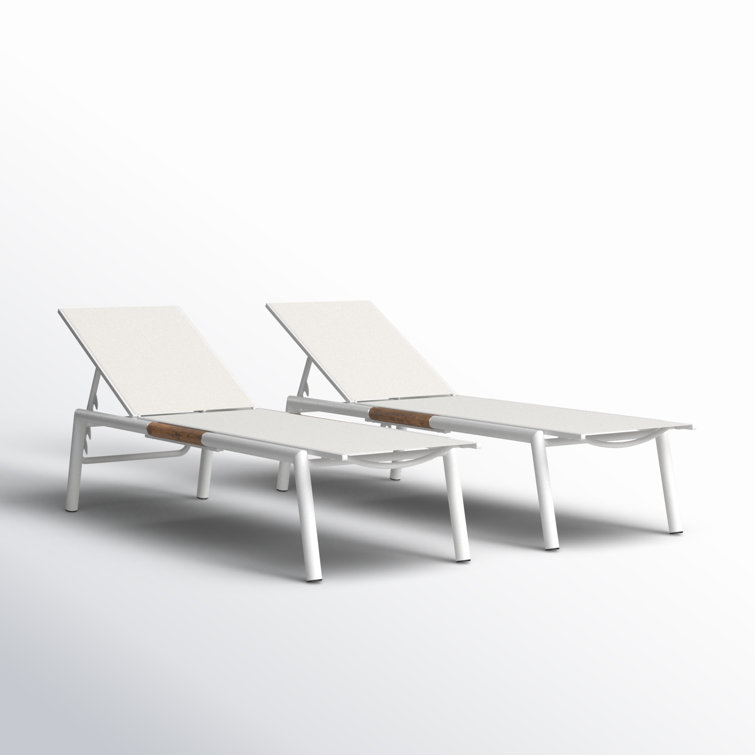 Stokes 25'' Outdoor Powder Coated Aluminum Chaise Lounge