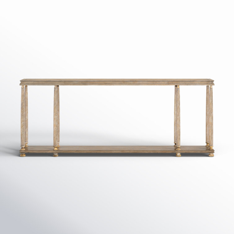 Adette 76'' Beige Oak Rectangular Console Table with Storage
