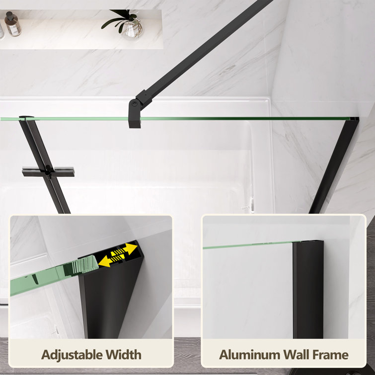 48'' W x 58'' H Clear Tempered Glass Frameless Bathtub Door