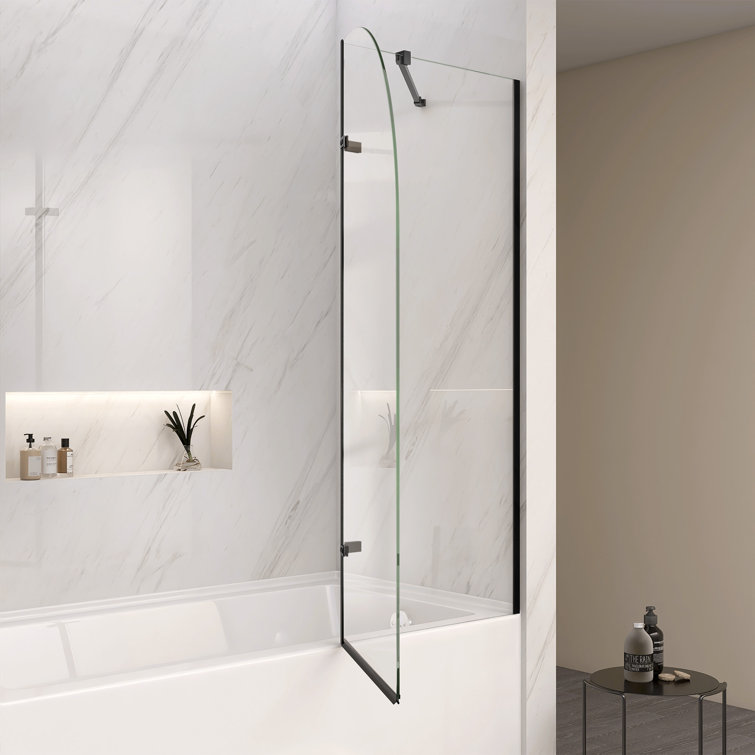 48'' W x 58'' H Clear Tempered Glass Frameless Bathtub Door