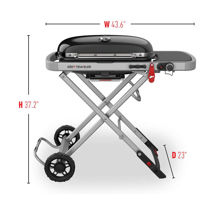 Weber 44-Inch Black Portable Propane Gas Grill