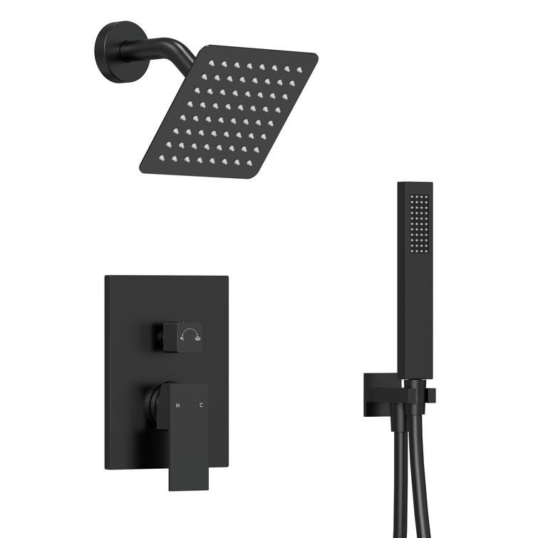 Matte Black Dual-Function Wall Mounted Shower System