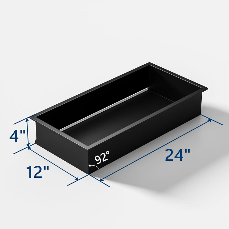 Matte Black Stainless Steel Bathroom Wall Niche with LED Light