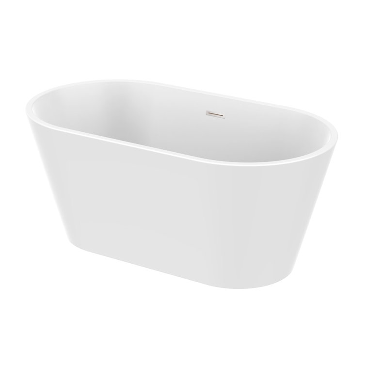 54'' White Freestanding Acrylic Soaking Bathtub