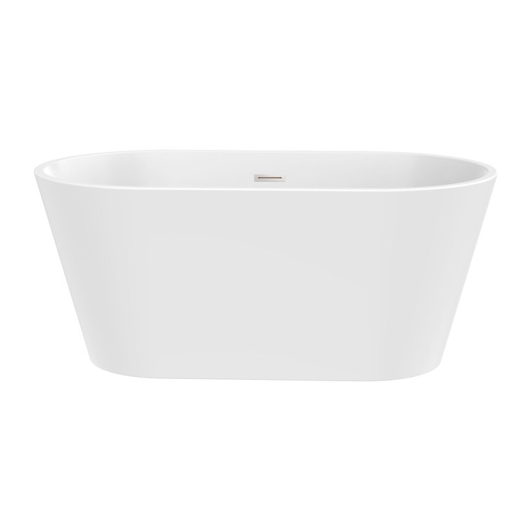 54'' White Freestanding Acrylic Soaking Bathtub