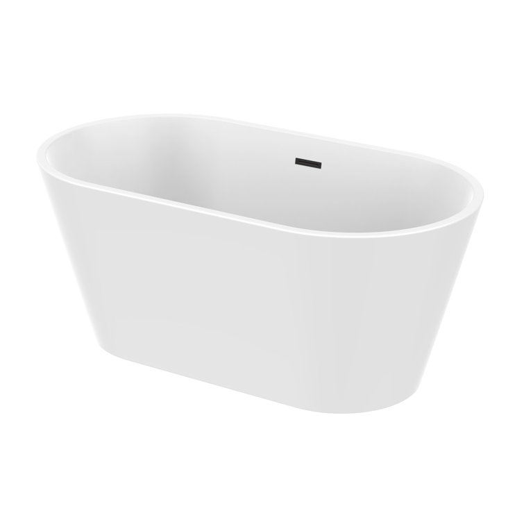 54'' White Freestanding Acrylic Soaking Bathtub