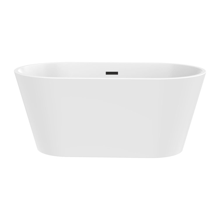 54'' White Freestanding Acrylic Soaking Bathtub