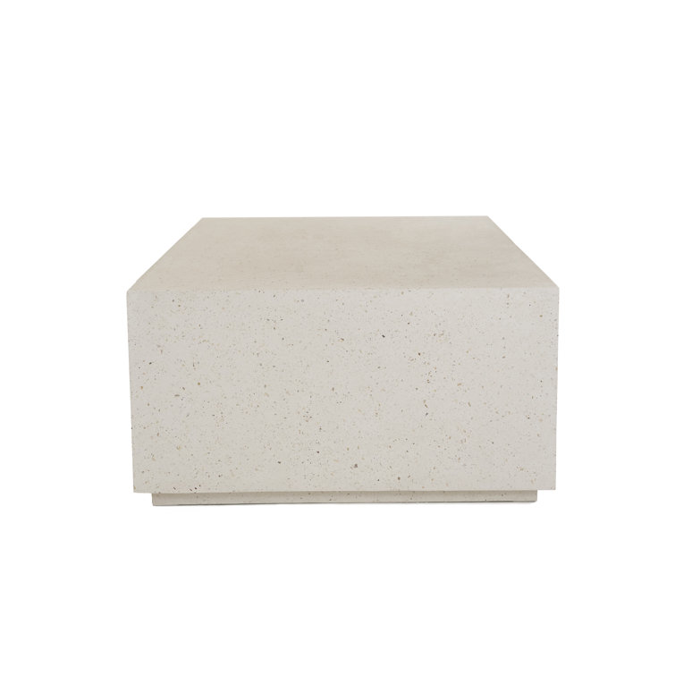 Polly 51" White Concrete Rectangular Coffee Table