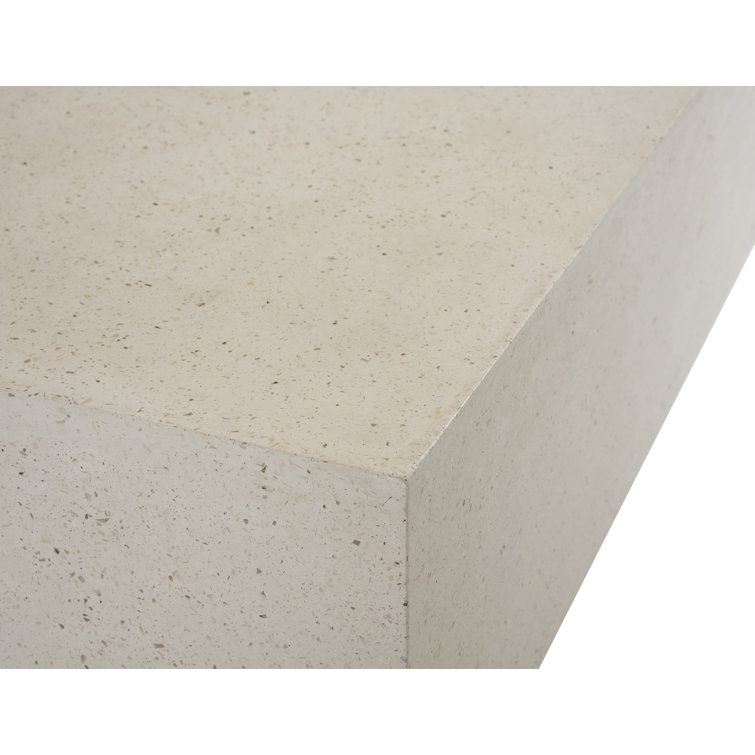 Polly 51" White Concrete Rectangular Coffee Table