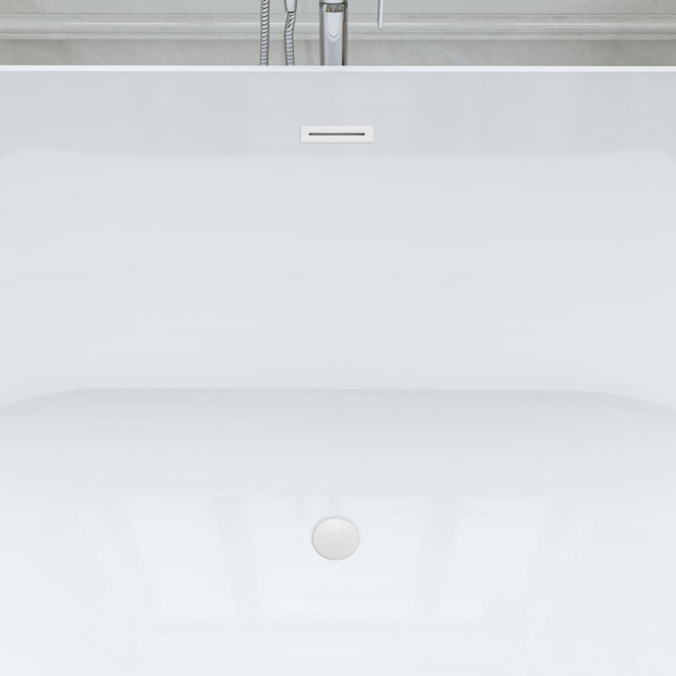Iris 59" Pure White Freestanding Acrylic Bathtub