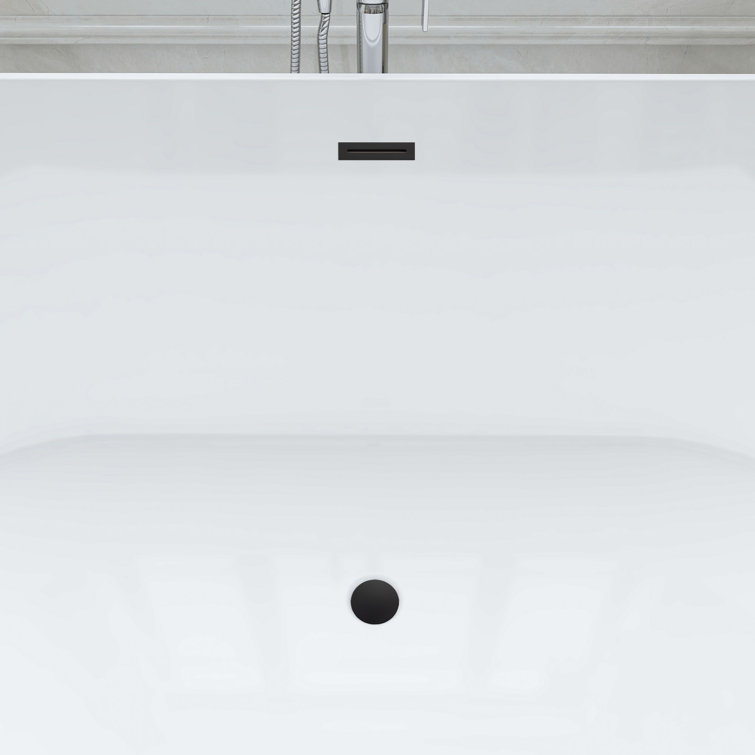 Iris 59" White Freestanding Acrylic Soaking Bathtub
