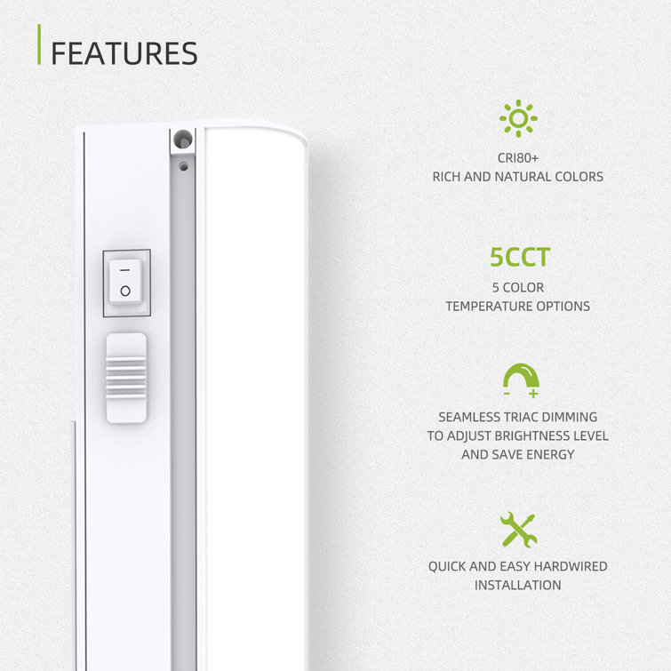 36-Inch Matte White LED Under Cabinet Light