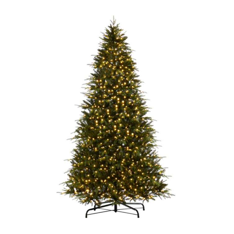 Traditional 4.5ft Prelit Artificial Christmas Tree with Warm Lights and Metal Stand