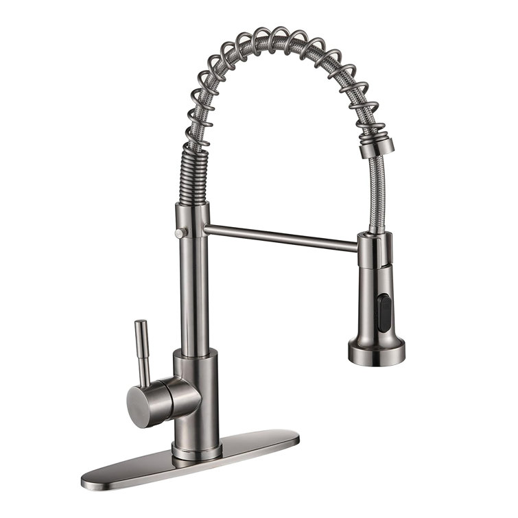 Brushed Nickel Stainless Steel Pull Down Kitchen Faucet
