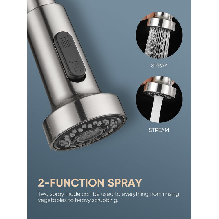 Brushed Nickel Stainless Steel Pull Down Kitchen Faucet