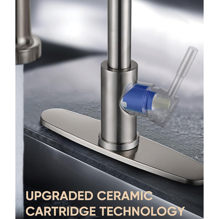 Brushed Nickel Stainless Steel Pull Down Kitchen Faucet