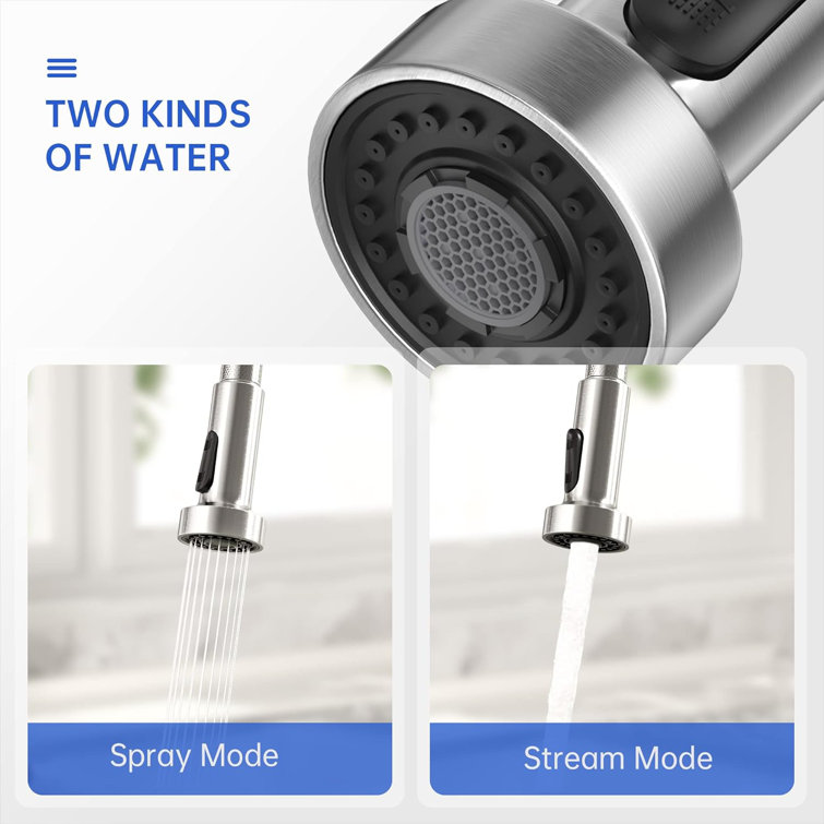 Stainless Steel Pull-Out Spray Kitchen Faucet with Single Handle