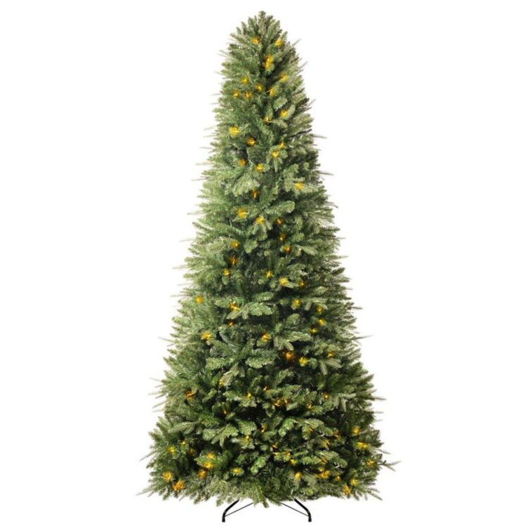Traditional 4.5ft Prelit Artificial Christmas Tree with Warm Lights and Metal Stand