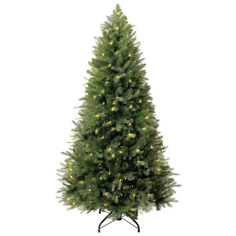 Traditional 4.5ft Prelit Artificial Christmas Tree with Warm Lights and Metal Stand