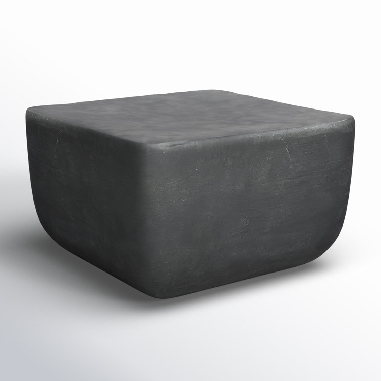 Contemporary Marlow Aged Grey Aluminum Rectangular Side Table