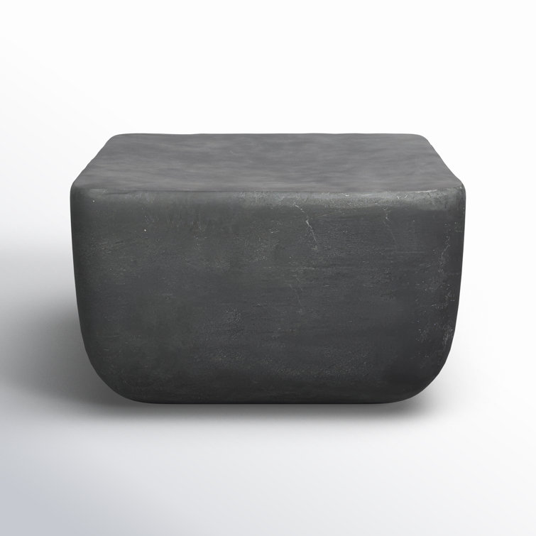 Contemporary Marlow Aged Grey Aluminum Rectangular Side Table