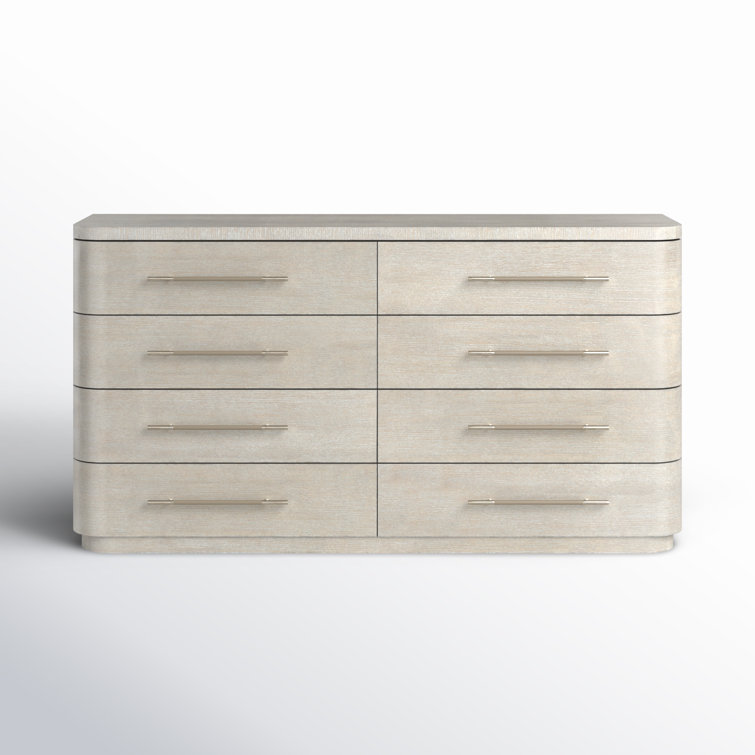 Diamond Light Wood 8-Drawer Oak Veneer Dresser