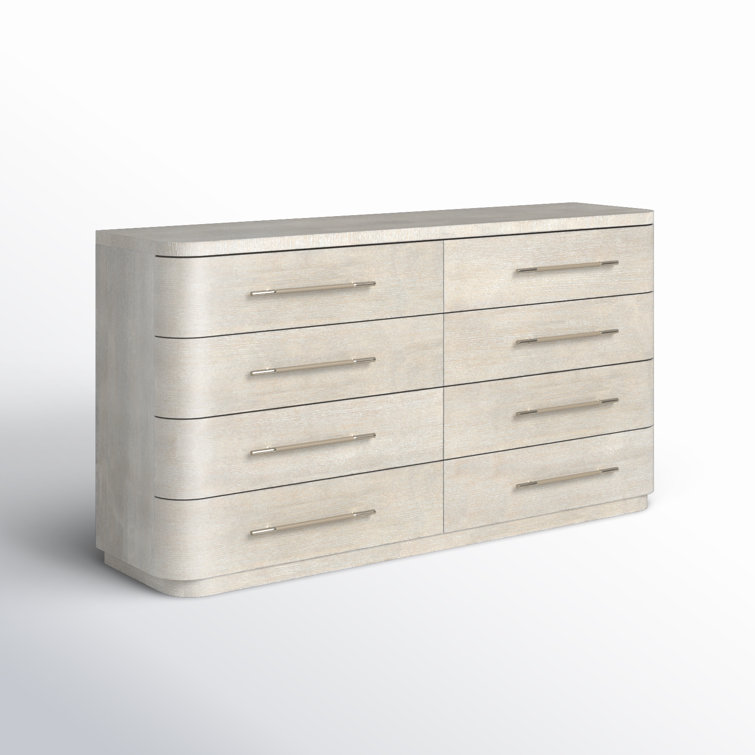 Diamond Light Wood 8-Drawer Oak Veneer Dresser