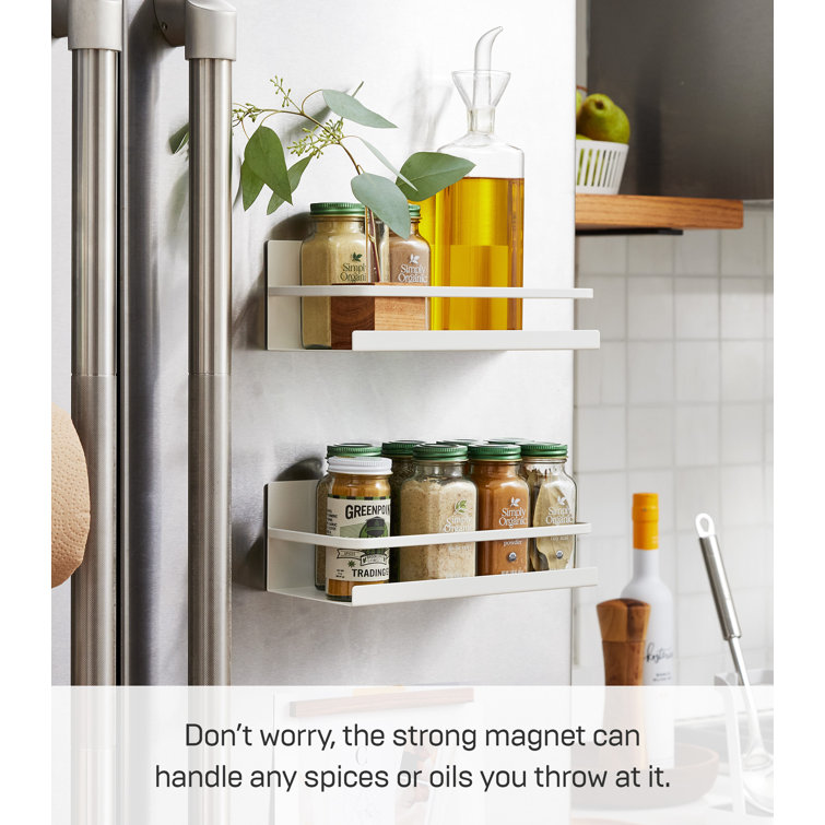 White Steel Magnetic Spice Rack Organizer