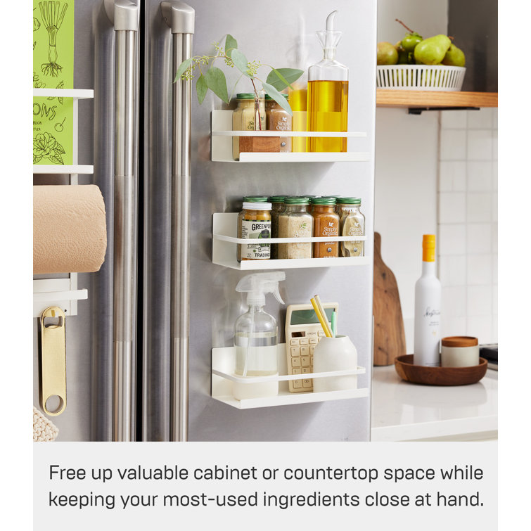 White Steel Magnetic Spice Rack Organizer