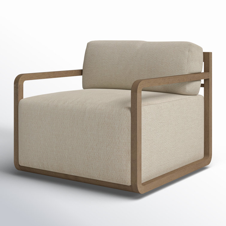 Sand Teak Swivel Lounge Chair with Cushions