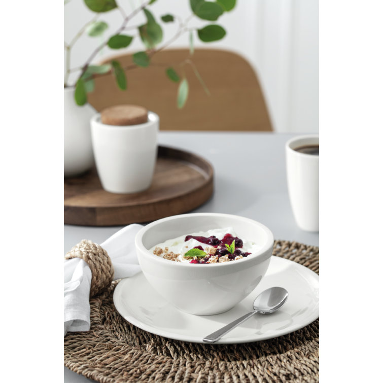 White Porcelain 4-Piece Dinnerware Set, Service for 1