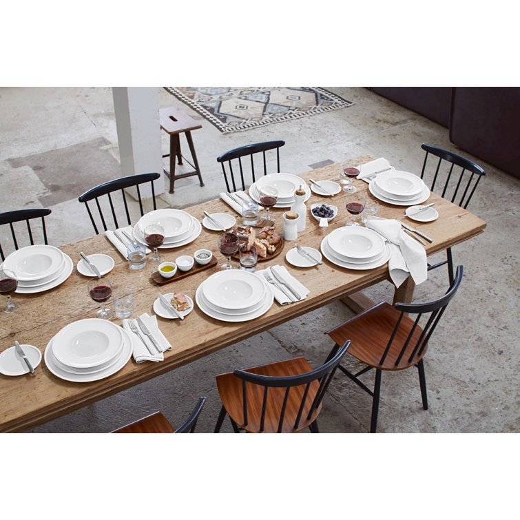 White Porcelain 4-Piece Dinnerware Set, Service for 1
