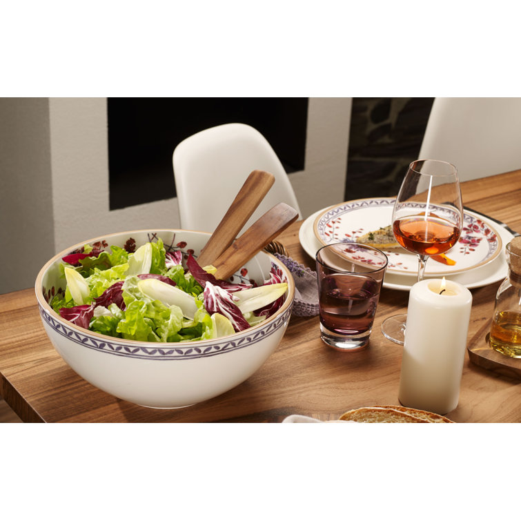 Multicolor Floral Ceramic Round Serving Bowl