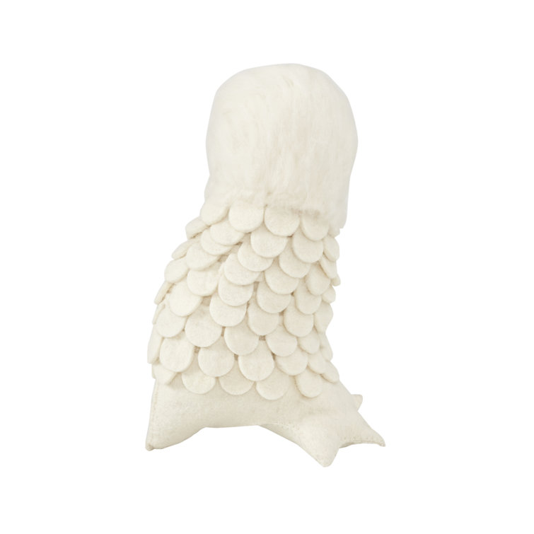 Handmade White Felt Snowy Owl Christmas Tree Topper
