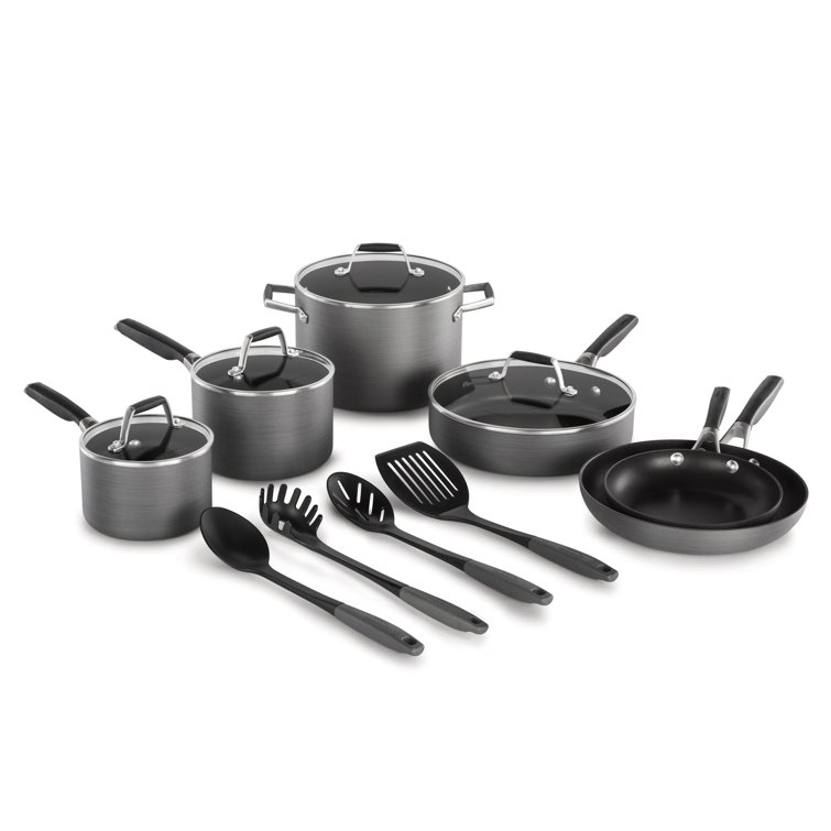 Hard-Anodized Nonstick 14-Piece Aluminum Cookware Set