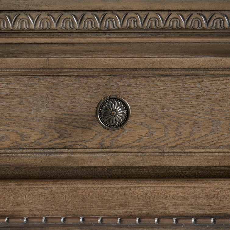 Denali Walnut Finish Ornate Carved Traditional Server