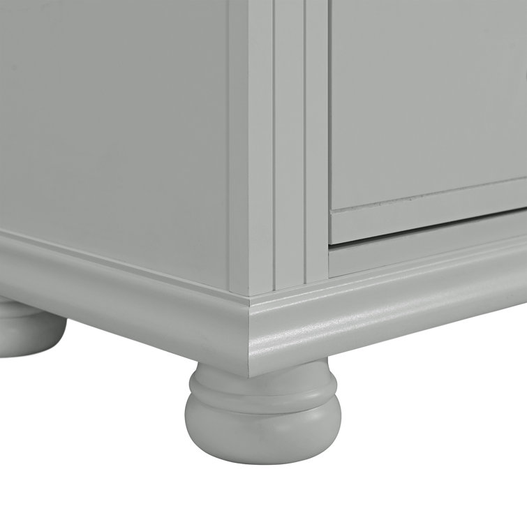Gray Chevron Pattern 1-Drawer Nightstand with USB Port
