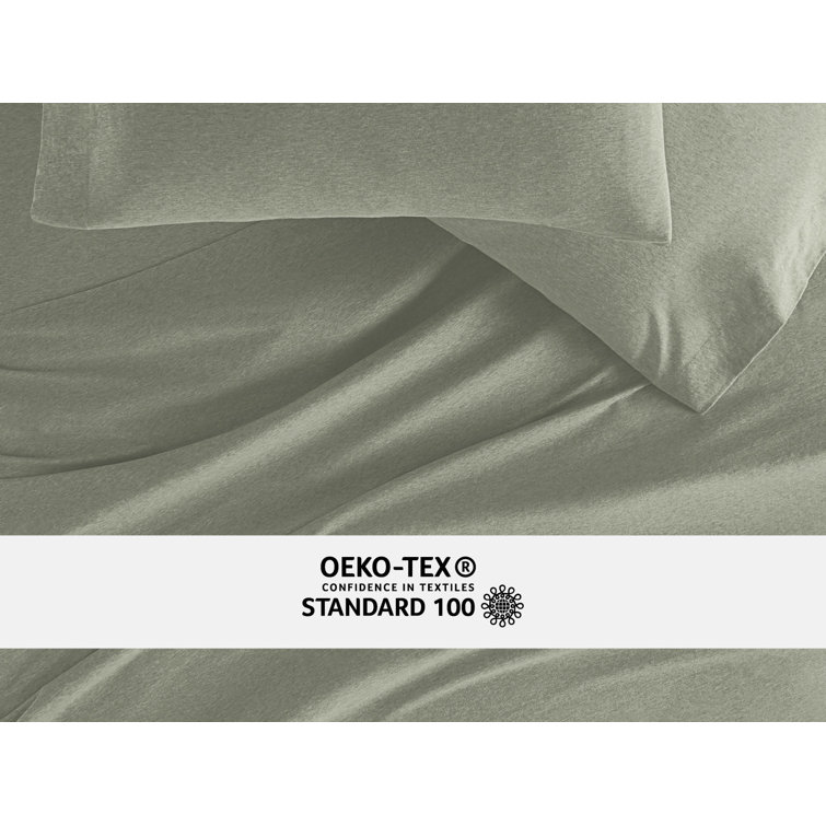 Sage Twin Cotton Jersey Knit Sheet Set