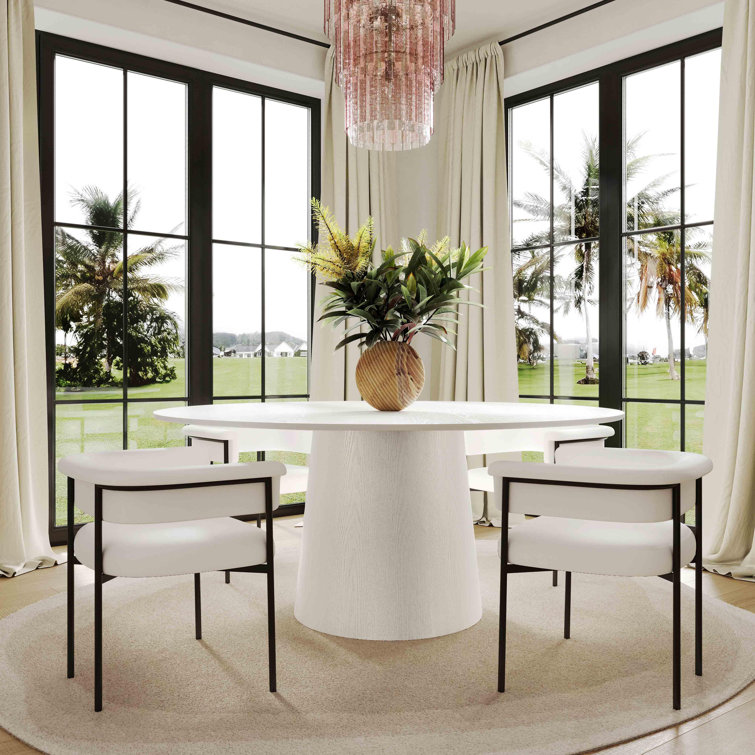 Cream Upholstered Low Back Side Chair with Metal Legs