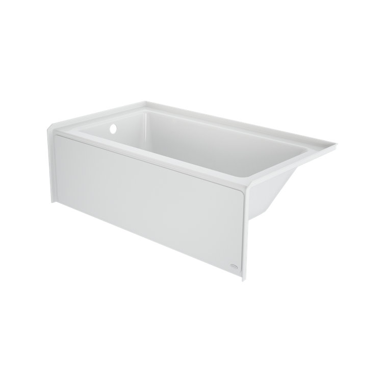 Signature 60-Inch White Acrylic Rectangular Soaking Bathtub