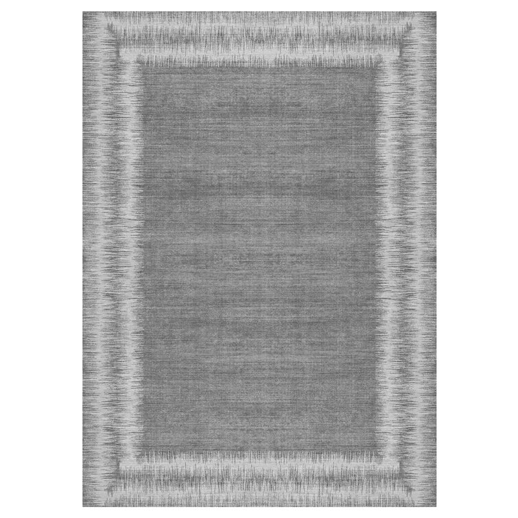 Davina Light Gray Synthetic Washable Non-Slip Area Rug