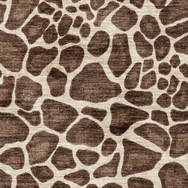 Gavin Brown and Ivory Polyester Animal Print 8' x 10' Area Rug