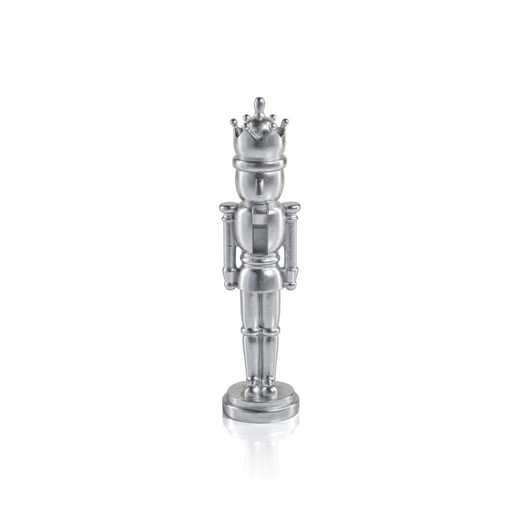 Hartwin Small Silver Resin Nutcracker Figurines, Set of 2