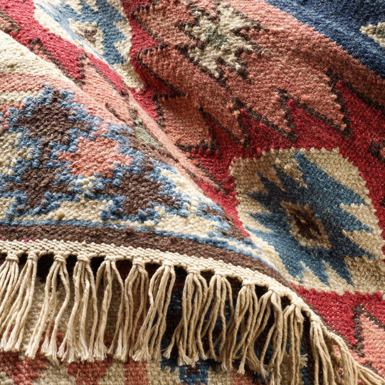Balsam Kilim Multicolor Handwoven Wool Geometric Rug, 10' x 14'