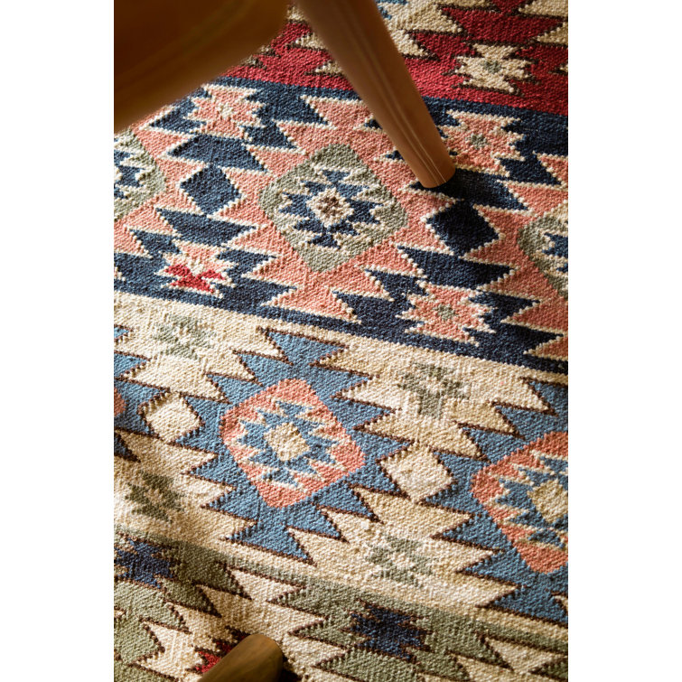 Balsam Kilim Multicolor Handwoven Wool Geometric Rug, 10' x 14'