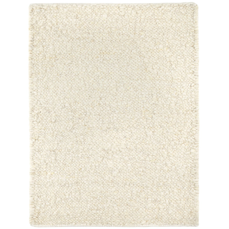 Ivory Flat Woven Wool and Cotton 8' x 10' Rug