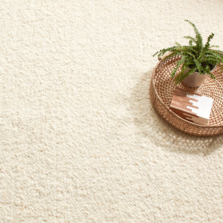 Ivory Flat Woven Wool and Cotton 8' x 10' Rug