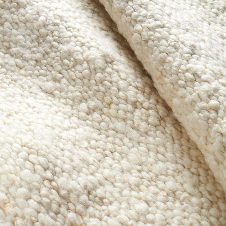 Ivory Flat Woven Wool and Cotton 8' x 10' Rug