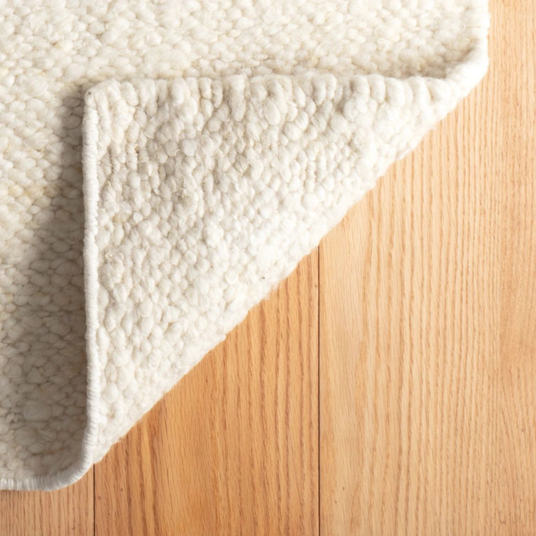 Ivory Flat Woven Wool and Cotton 8' x 10' Rug