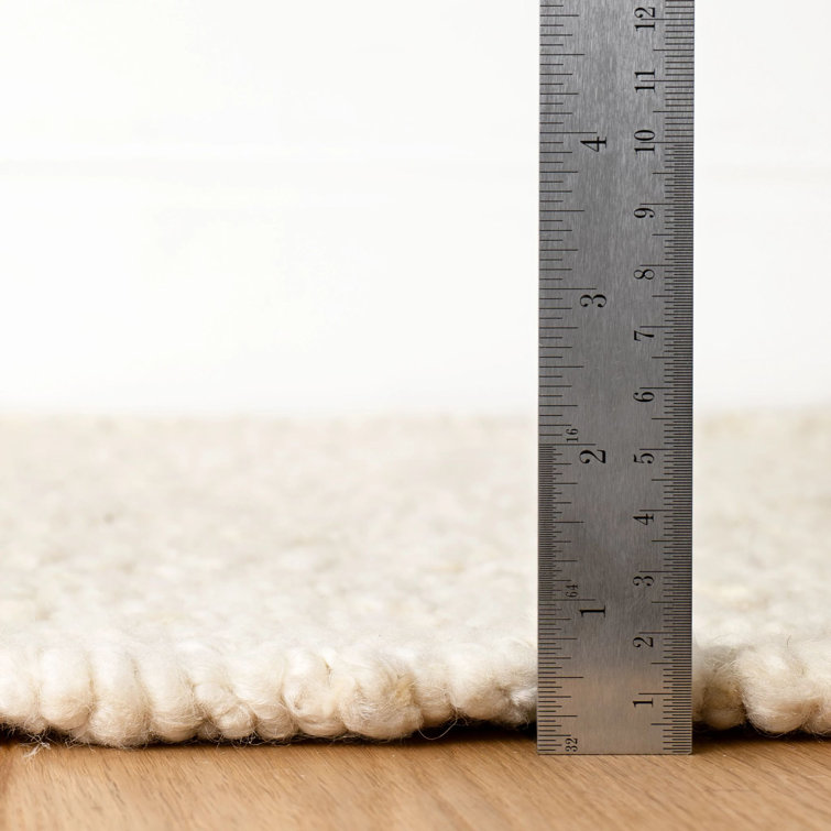 Ivory Flat Woven Wool and Cotton 8' x 10' Rug